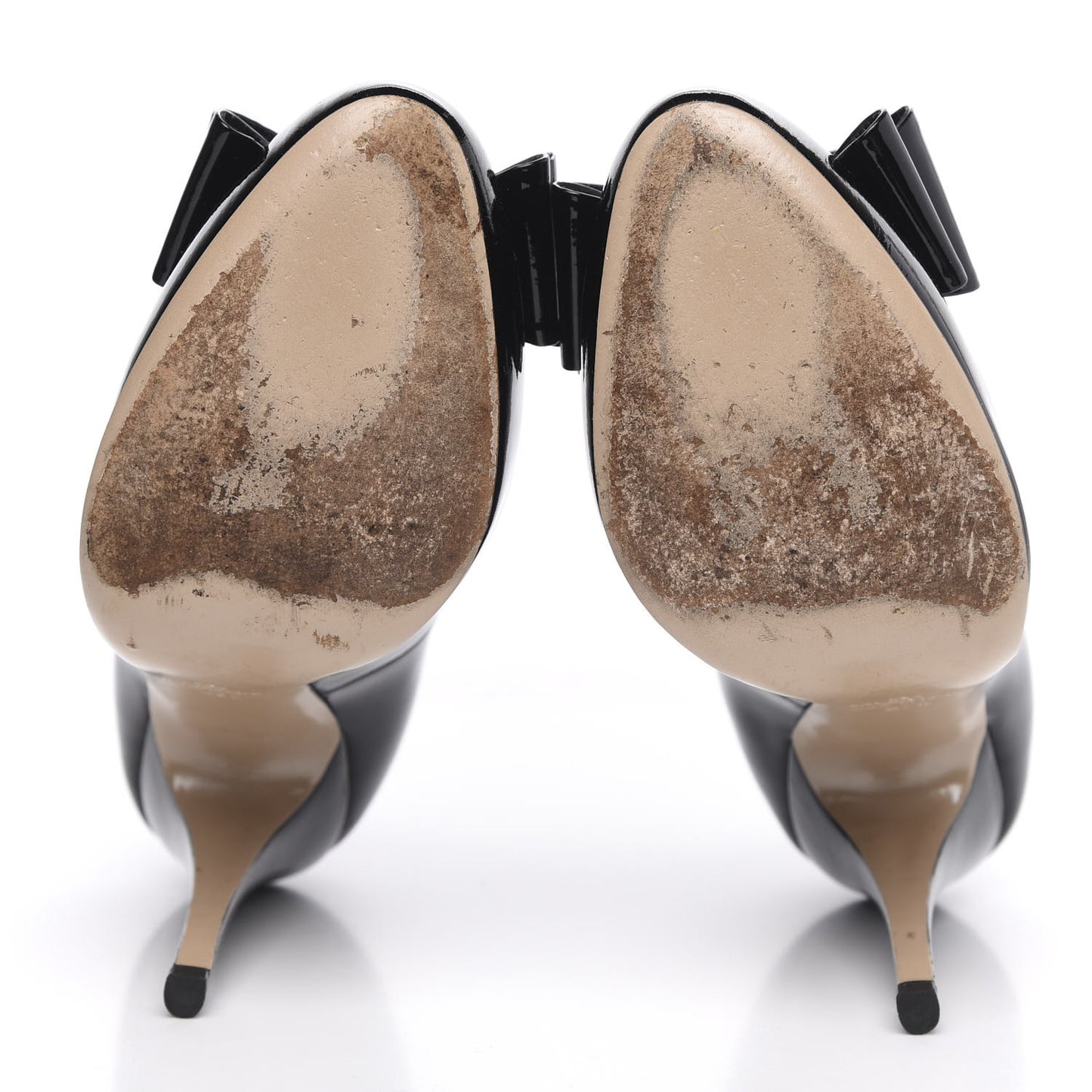 Patent Bow Hidden Platform High Heel Pumps 37.5 Black