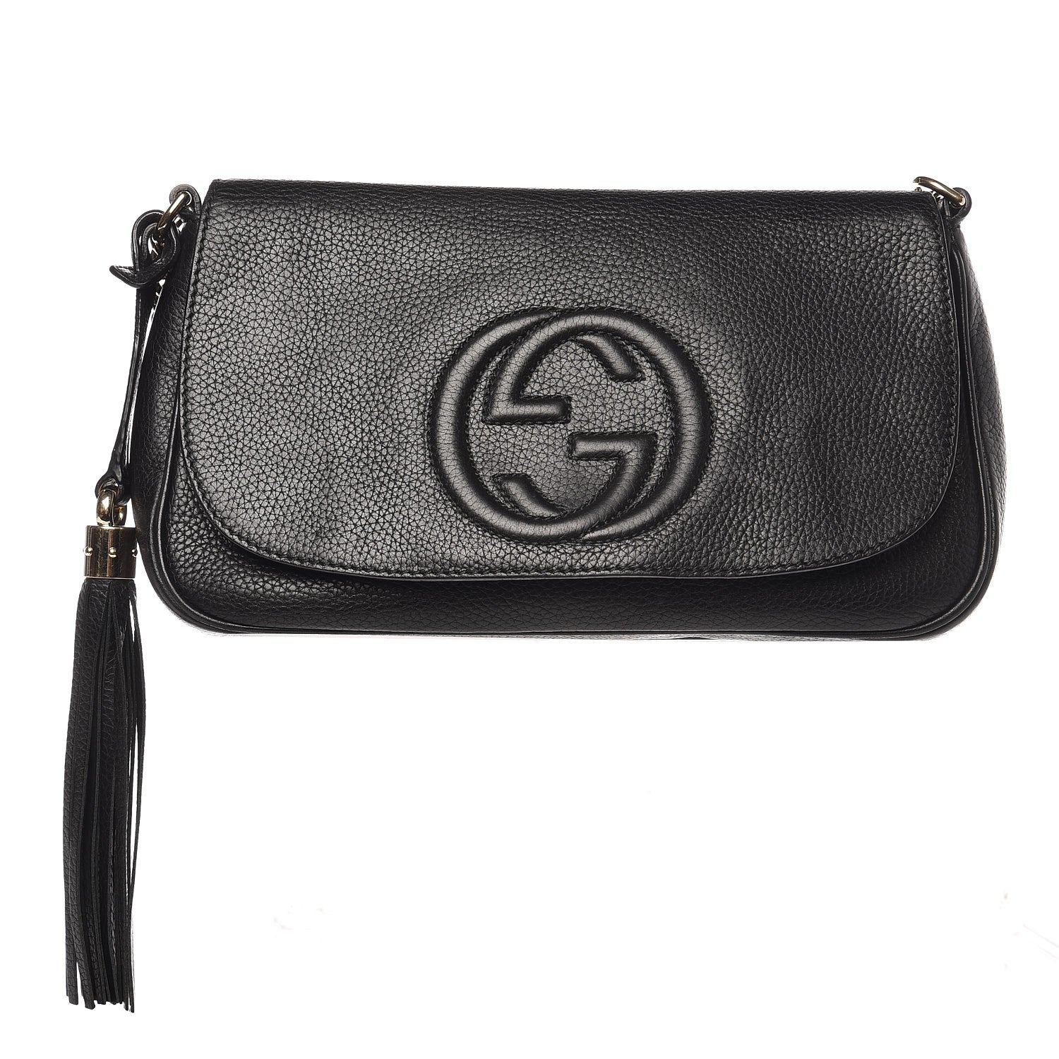 Gucci Pebbled Calfskin Medium Soho Flap Crossbody Black 1 of 7
