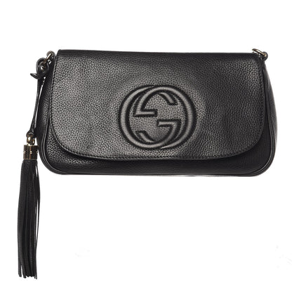 Gucci Pebbled Calfskin Medium Soho Flap Crossbody Black 1 of 7