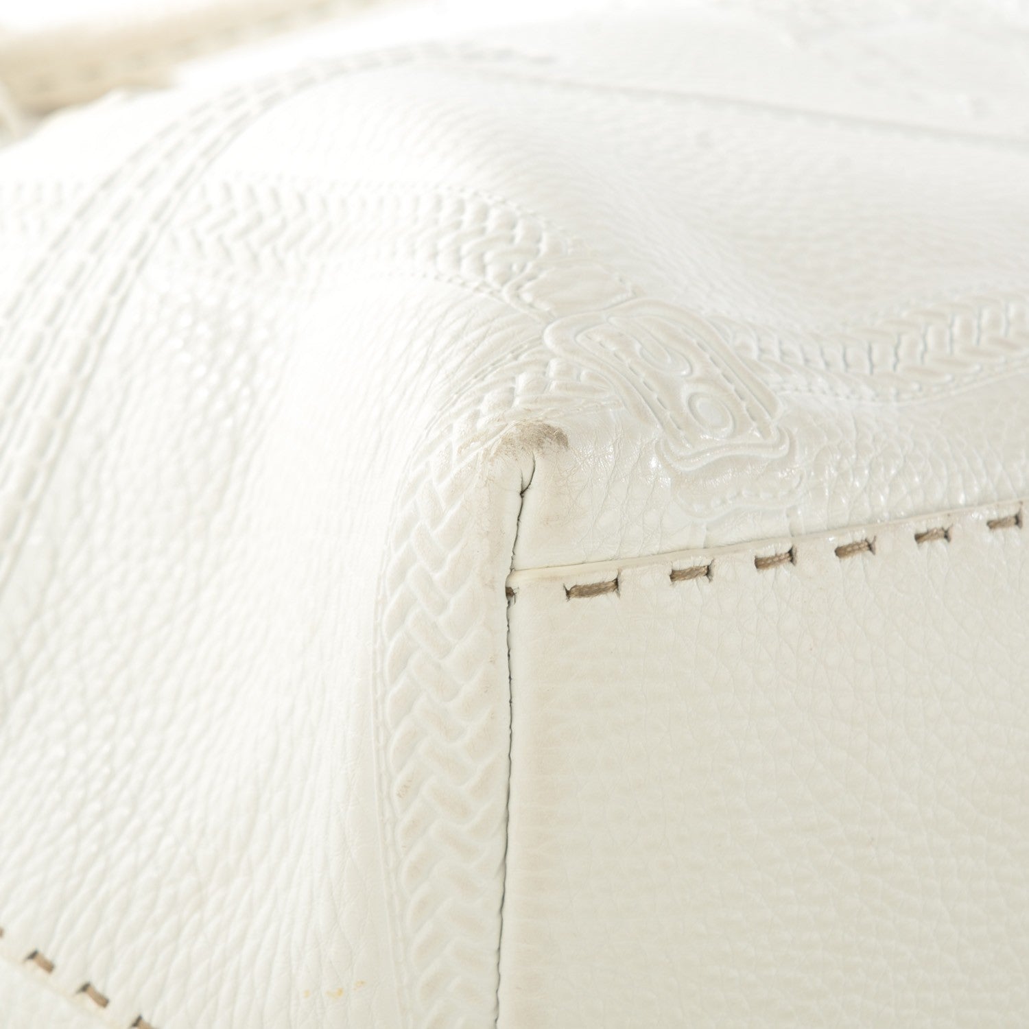 Fendi Calfskin Romano Selleria Large Villa Borghese Tote Bianco 12 of 12