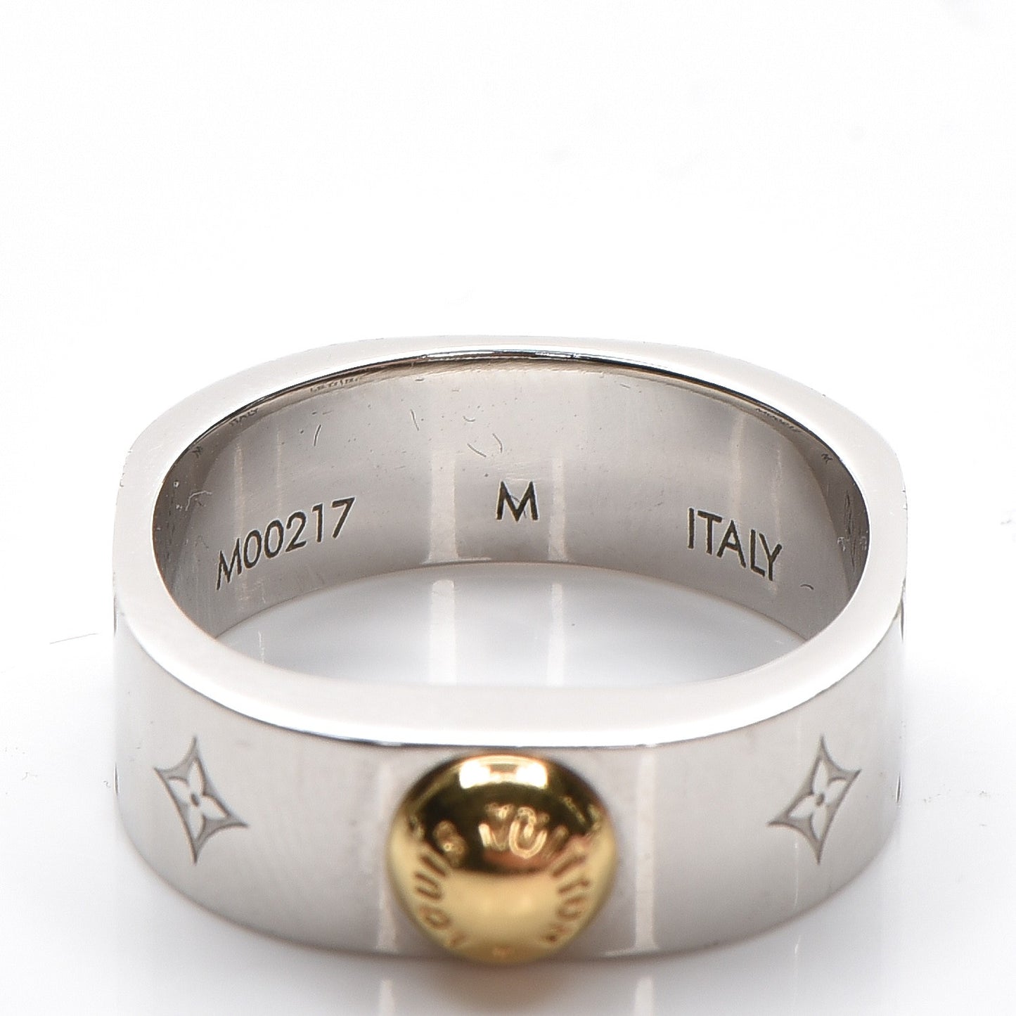 Brass Monogram Engraved Nanogram Ring M Palladium