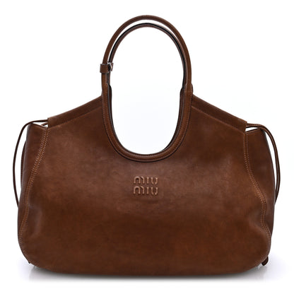 Miu Miu Nappa Ivy Shopping Bag Oak 1 of 9