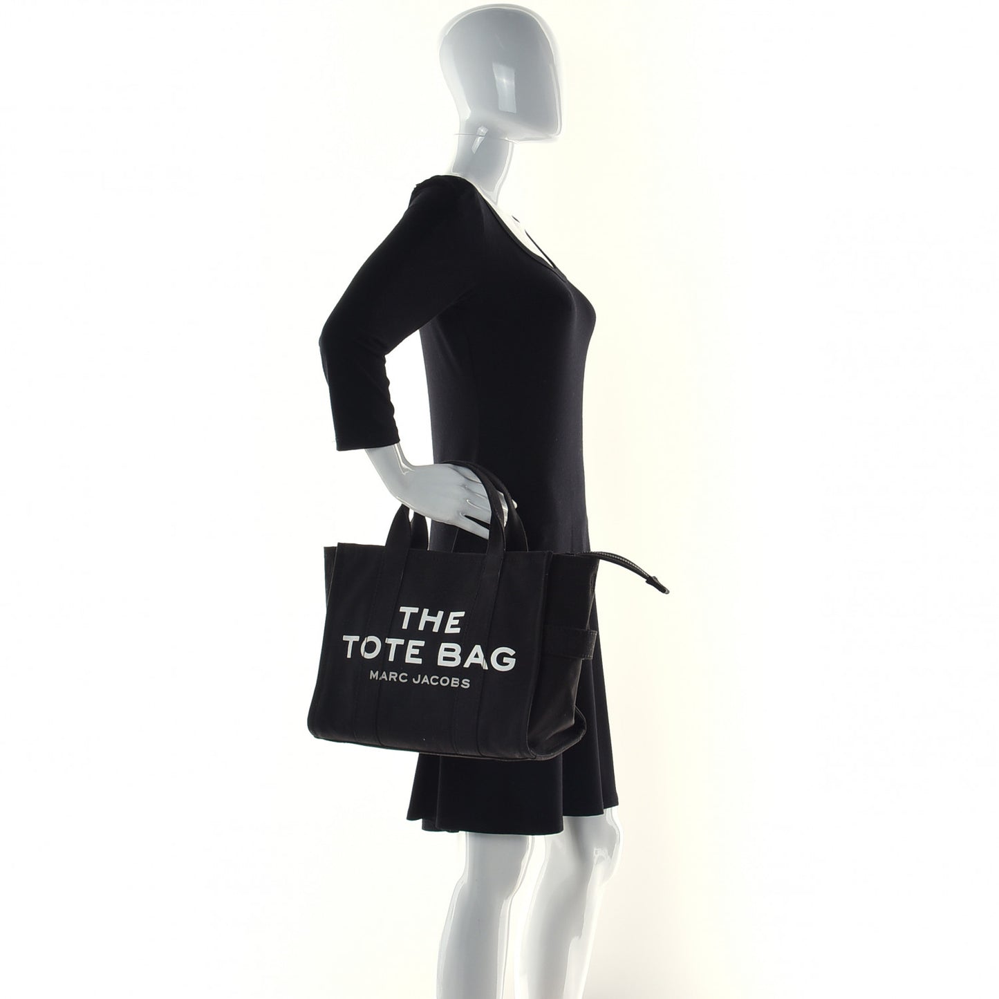 Cotton Canvas Small The Traveler Tote Bag Black