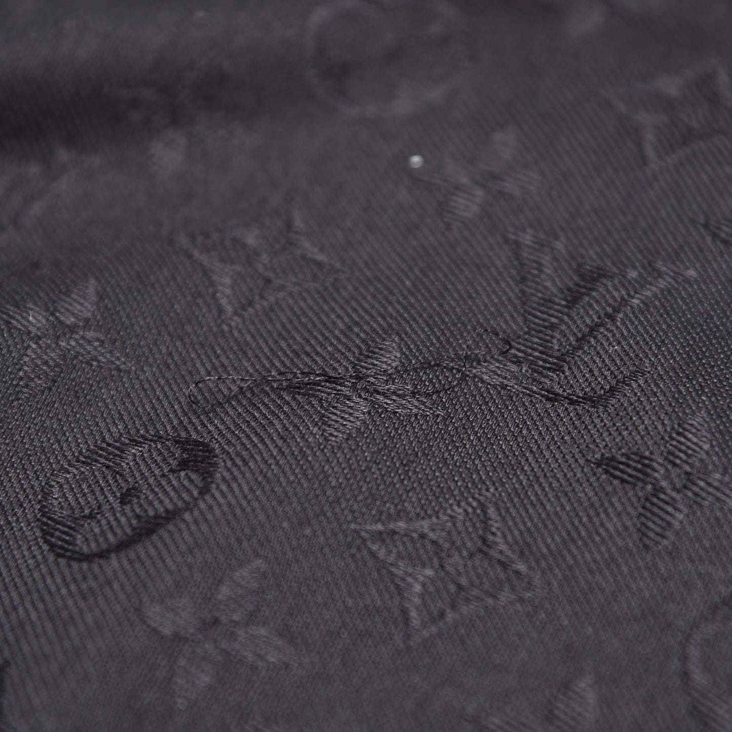 Wool Silk Monogram Shawl Black