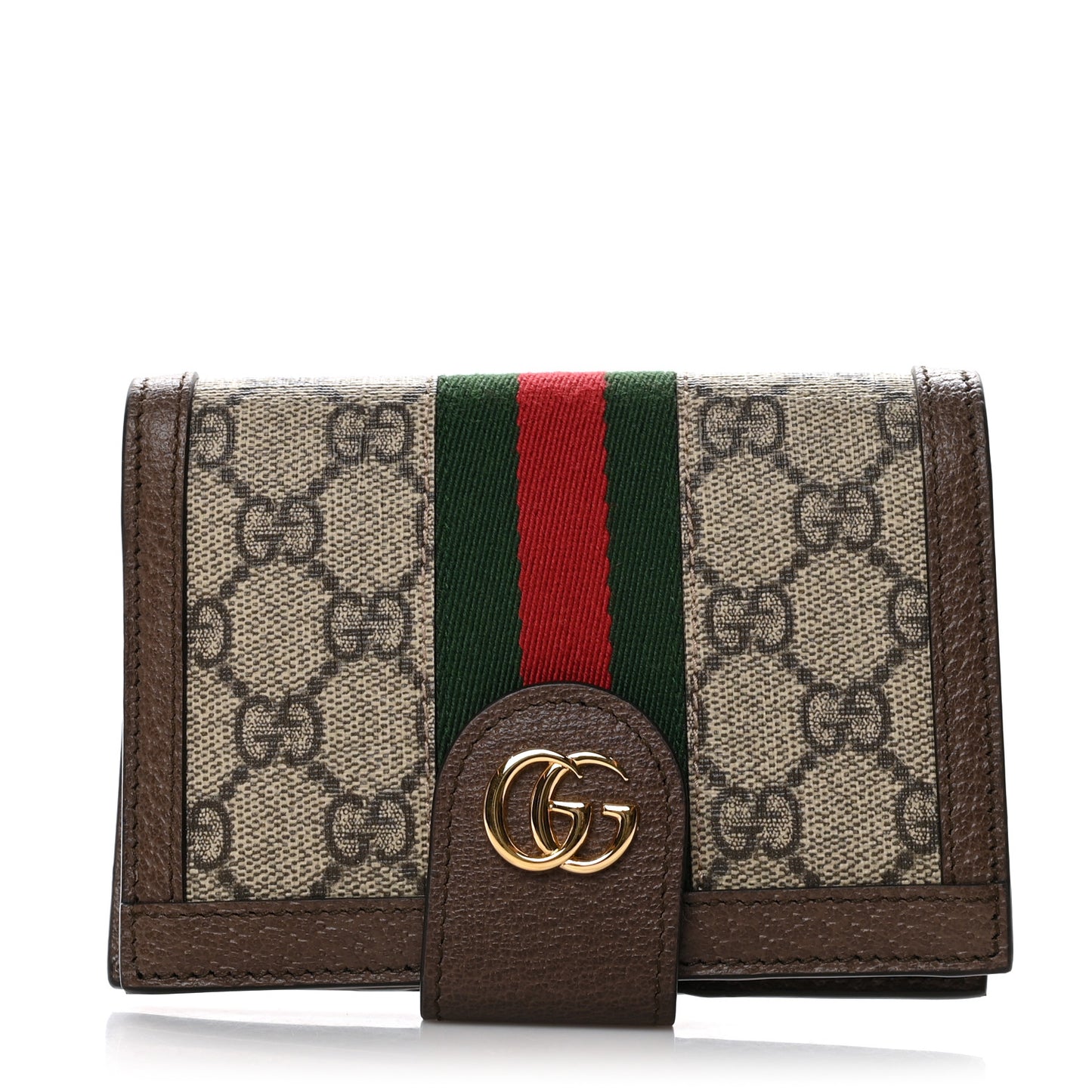 GG Supreme Monogram Web Ophidia Passport Case Beige New Acero
