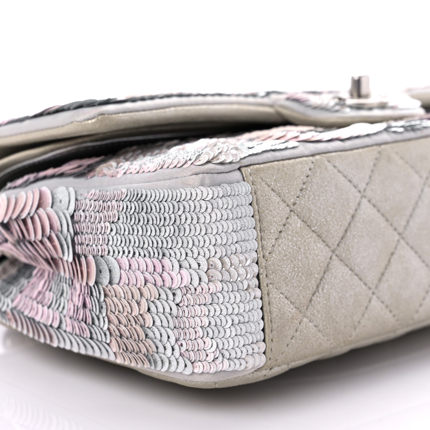 Chanel Sequin CC Small Double Flap Silver 8 of 12