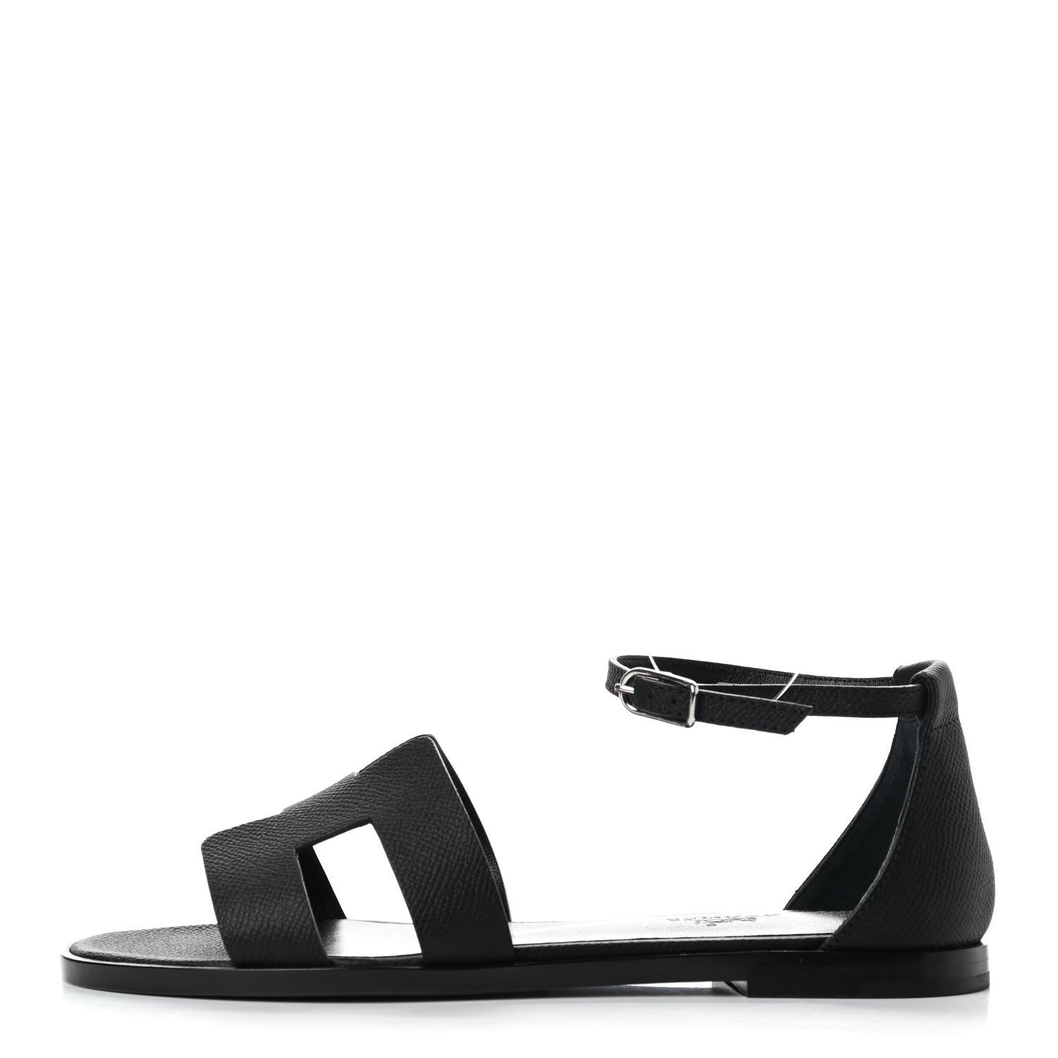 Hermes Epsom Santorini Sandals 35 Black 1 of 7
