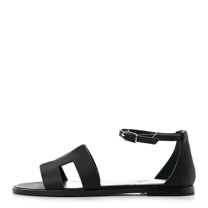 Hermes Epsom Santorini Sandals 35 Black 1 of 7