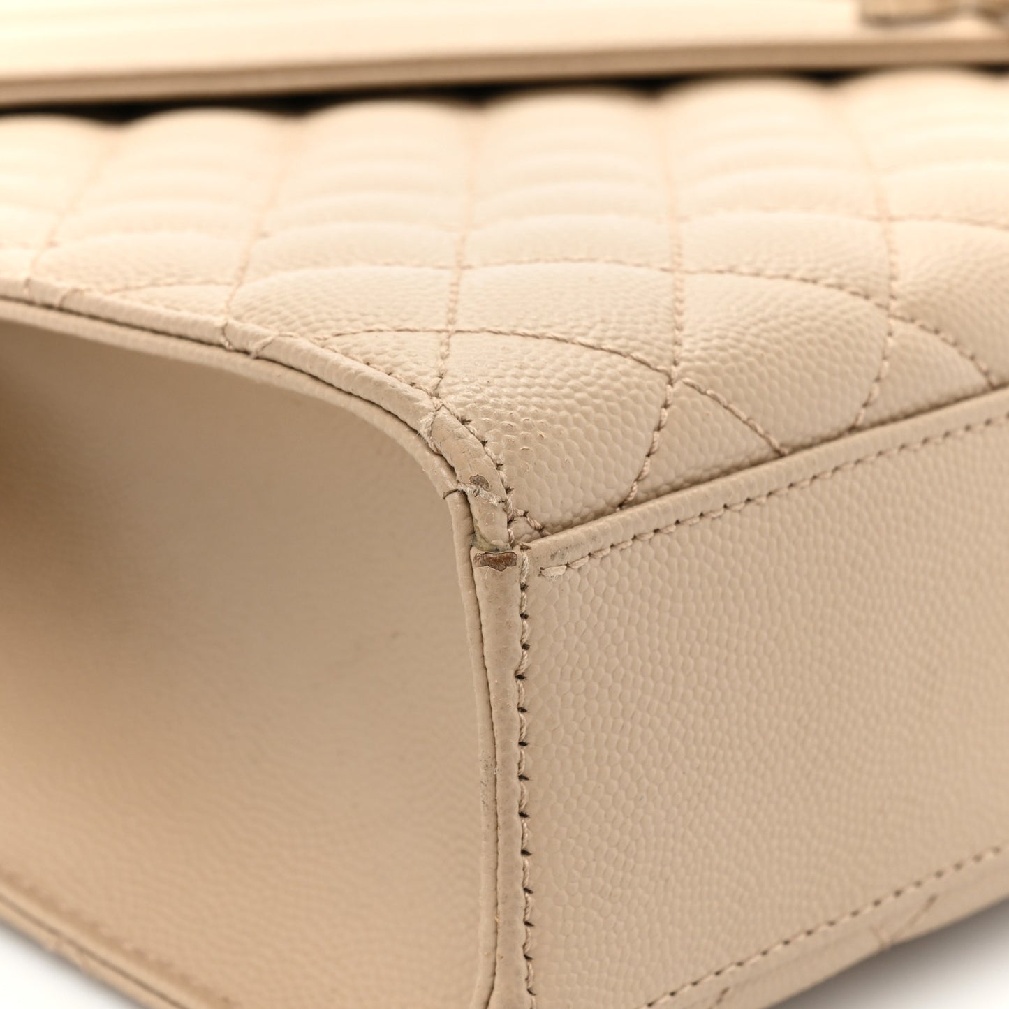 Grain De Poudre Mixed Matelasse Large Triquilt Monogram Satchel Dark Beige