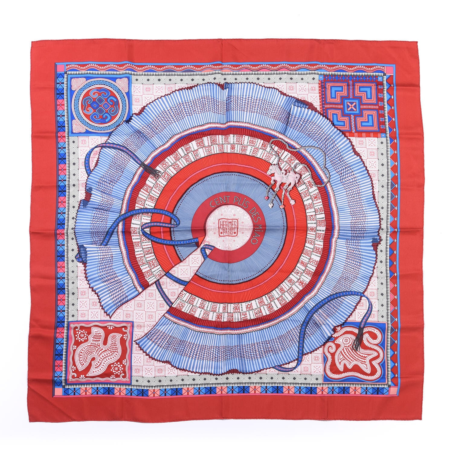 Hermes Silk Cent Plis Des Miao Scarf 90 1 of 4