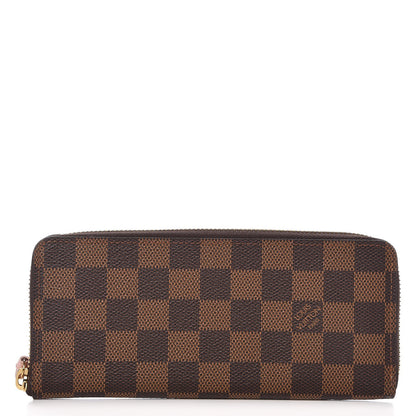 Louis Vuitton Damier Ebene Clemence Wallet Rose Ballerine 1 of 8