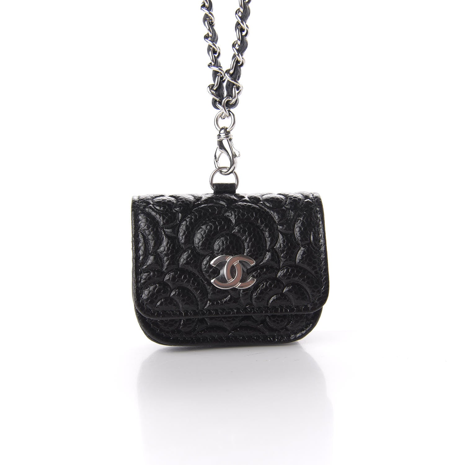 Chanel Caviar Camellia Embossed Airpods Pro Case Black 5 of 9