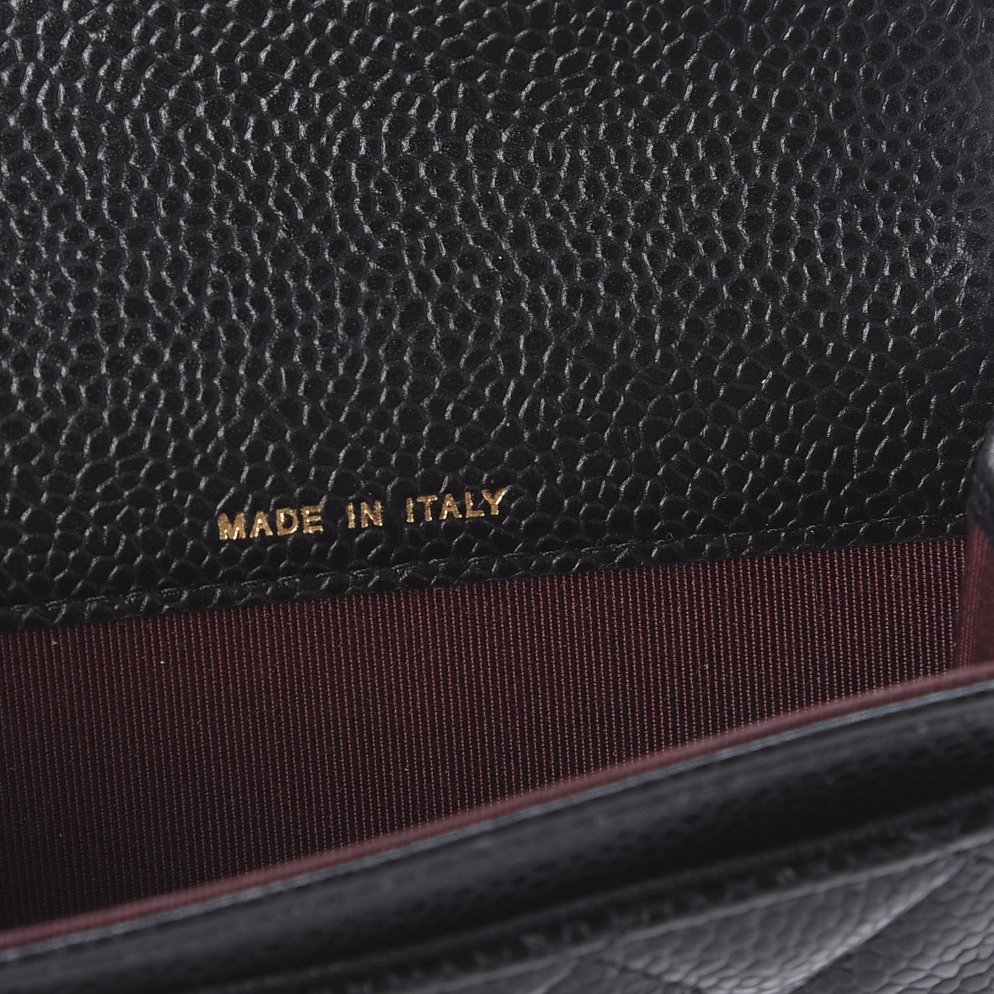 Caviar Quilted Flap Card Holder Wallet Black