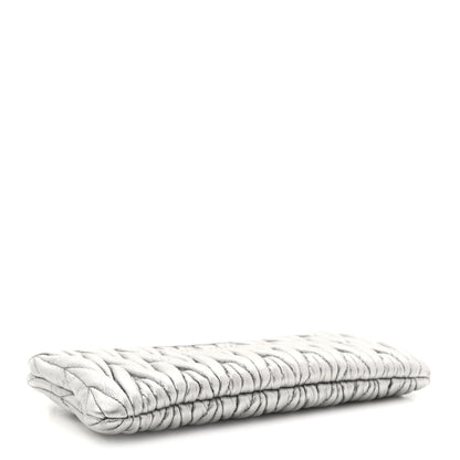 Miu Miu Metallic Nappa Matelasse Quilted Zip Wallet Silver 8 of 14