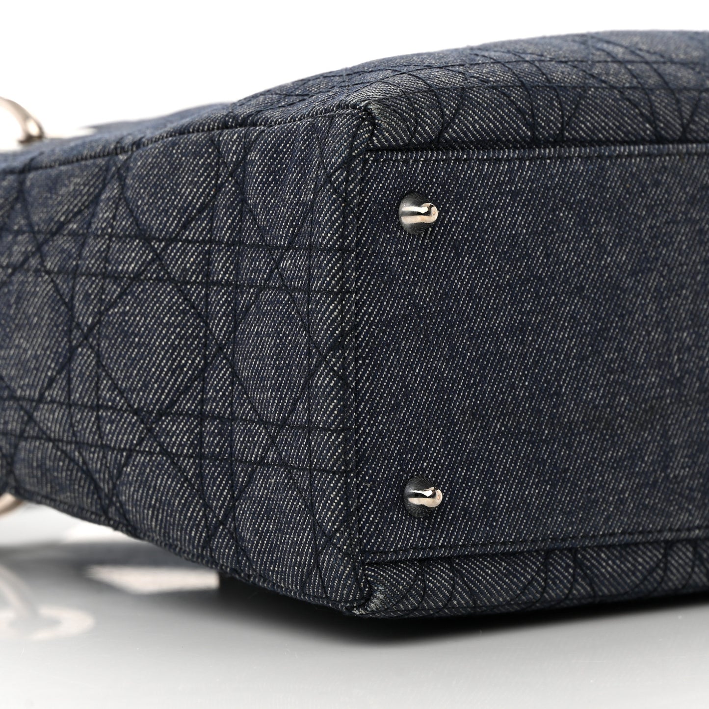 Denim Cannage Medium Lady Dior Black