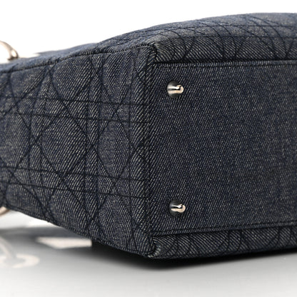 Christian Dior Denim Cannage Medium Lady Dior Black 9 of 21