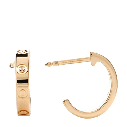 Cartier 18K Yellow Gold Small LOVE Hoop Earrings 1 of 5
