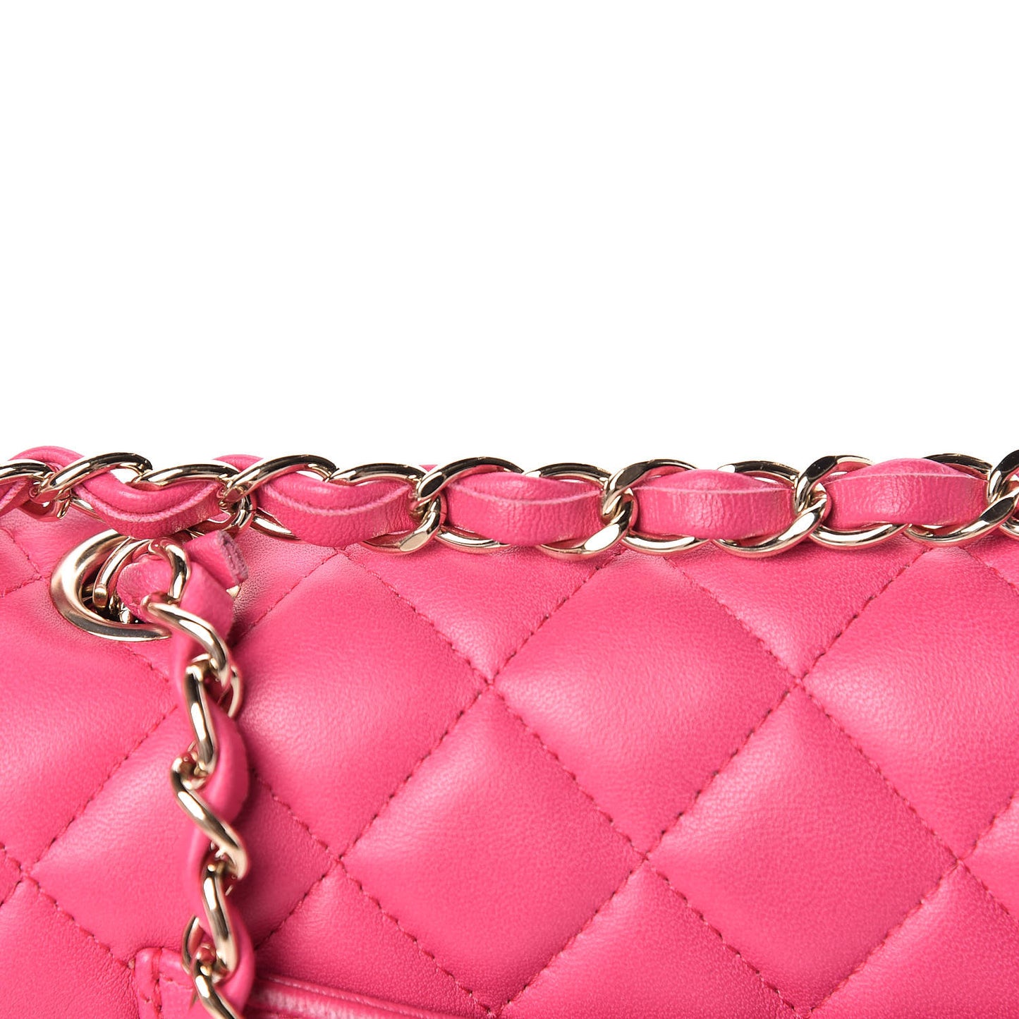 Lambskin Quilted Mini Rectangular Flap Fuchsia