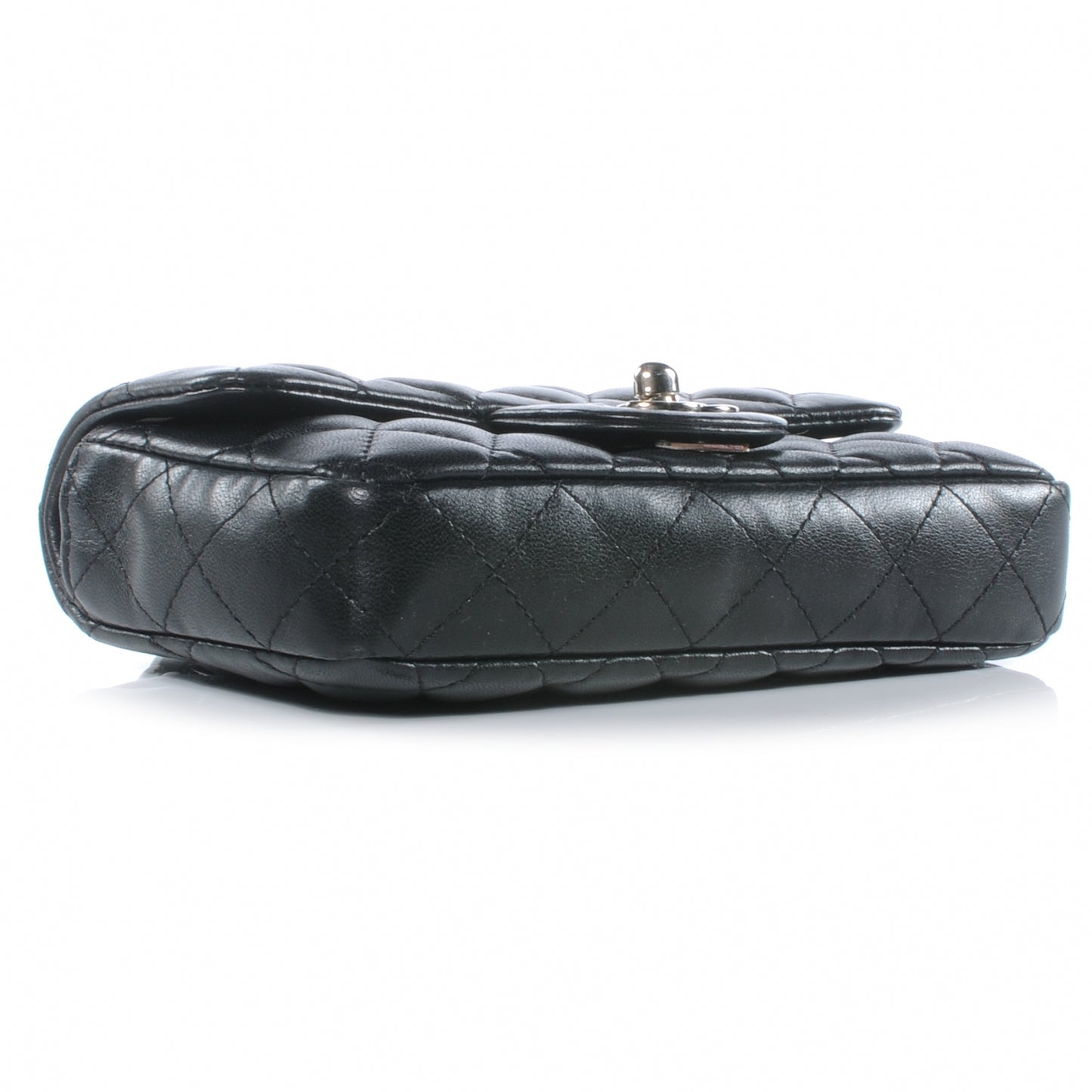Lambskin Quilted Extra Mini Flap Black