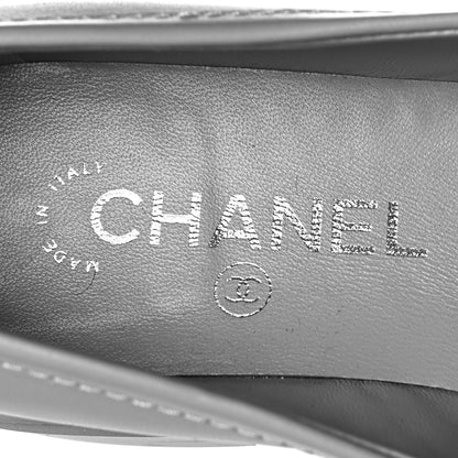Chanel Lambskin Quilted CC Turnlock Loafers 39.5 Grey 8 of 8