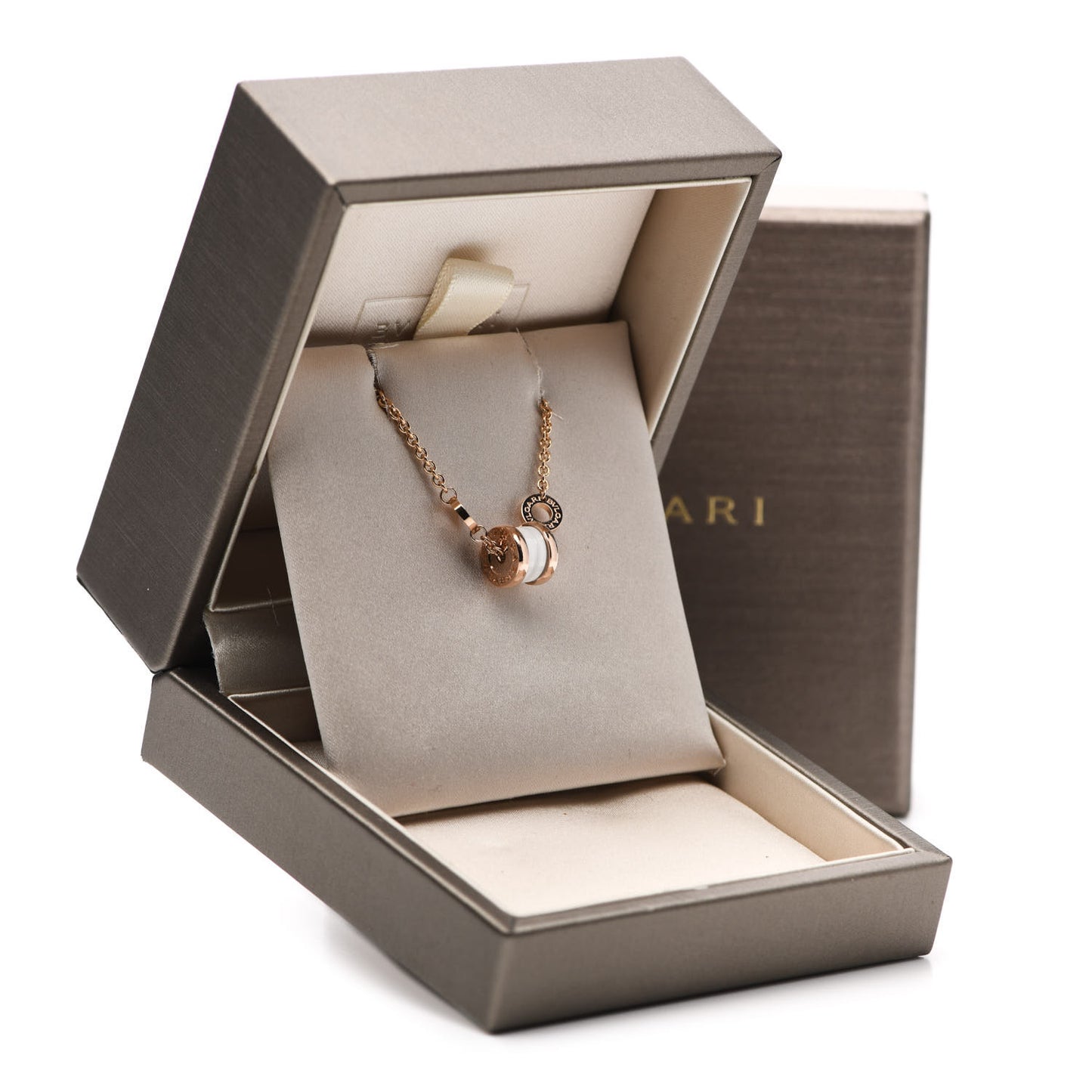 18K Rose Gold White Ceramic B.Zero1 Bracelet ML