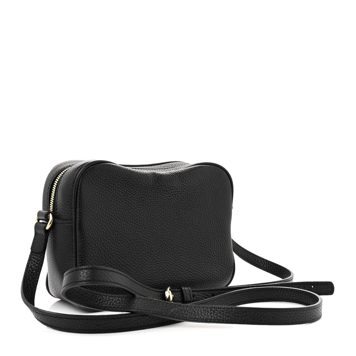 Pebbled Calfskin Small Soho Disco Bag Black