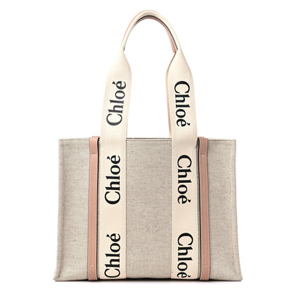 Chloe Cotton Calfskin Medium Woody Ribbon Tote Biscotti Beige 1 of 12