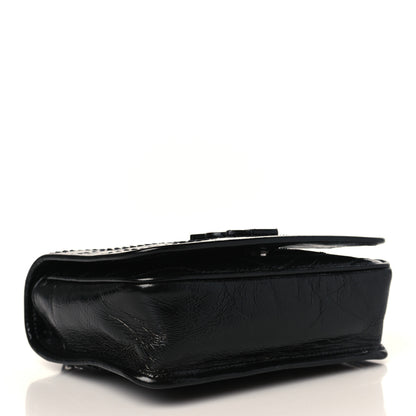 Saint Laurent Crinkled Calfskin Matelasse Monogram Niki Chain Wallet Black 4 of 9