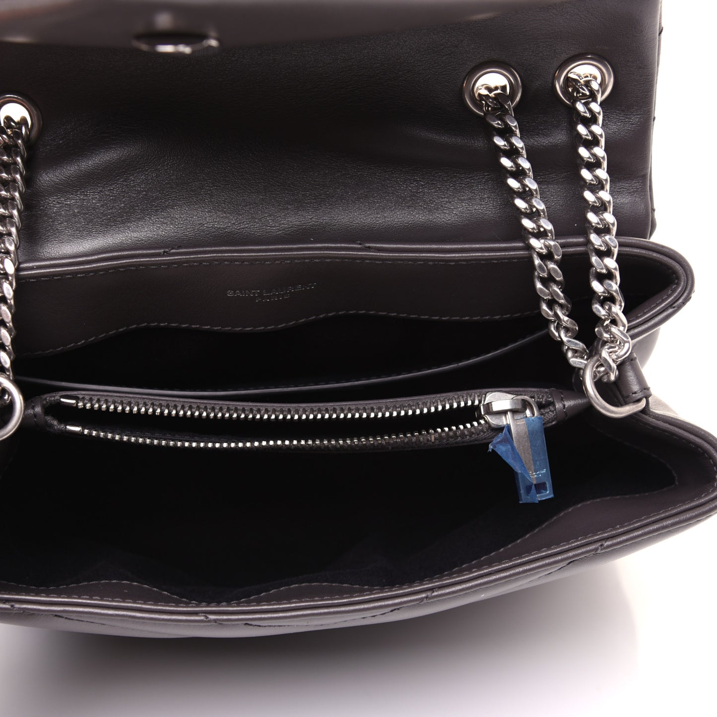 Calfskin Y Quilted Monogram Small Loulou Chain Satchel Asphalt