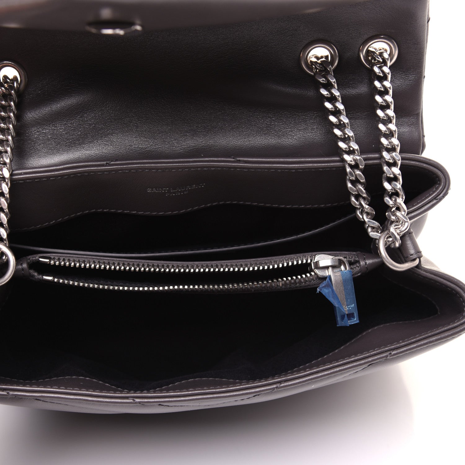 Saint Laurent Calfskin Y Quilted Monogram Small Loulou Chain Satchel Asphalt 5 of 14