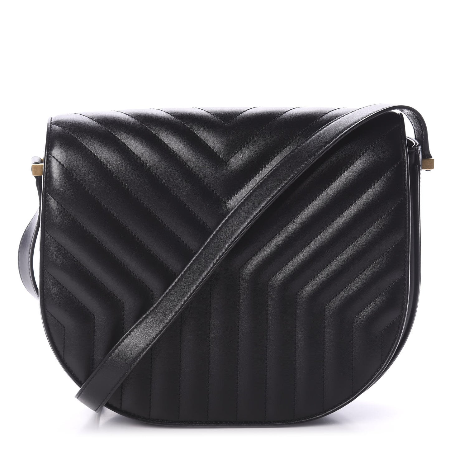 Calfskin Quilted Y Joan Satchel Black