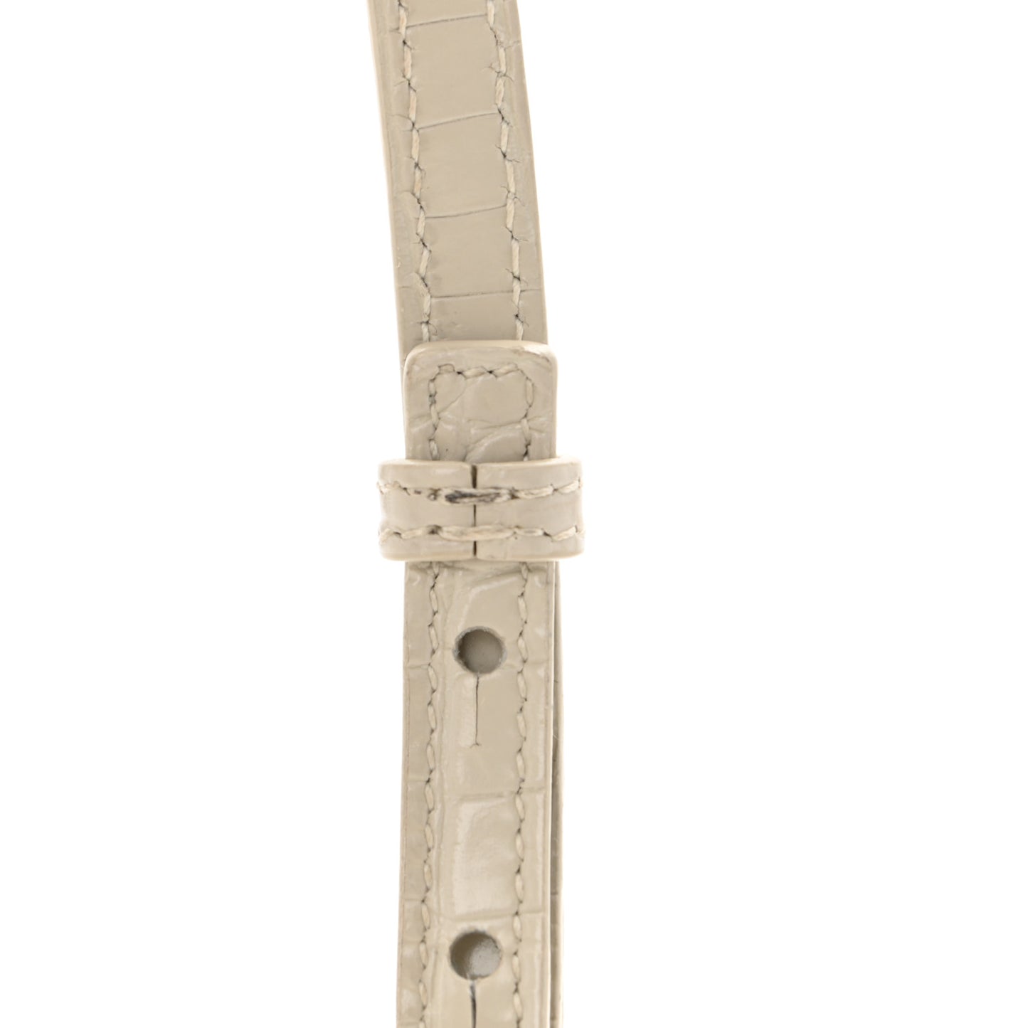Crocodile Embossed Mini Classic Monogram Cassandra Top Handle Crema Soft