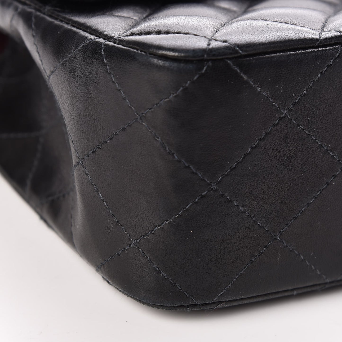 Lambskin Quilted Medium Double Flap Black