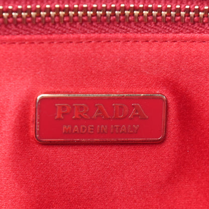 Prada Goatskin Intreccio Top Handle Bag Bianco Fuoco 6 of 9