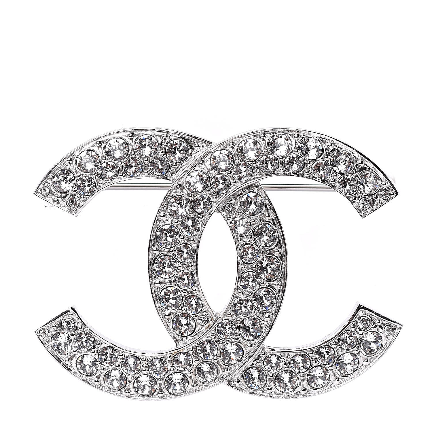 Chanel Crystal Palais Garnier CC Brooch Silver 1 of 5