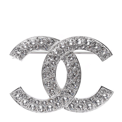 Chanel Crystal Palais Garnier CC Brooch Silver 1 of 5