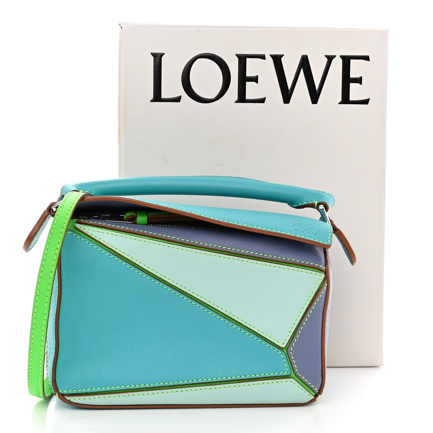 Loewe Calfskin Mini Puzzle Bag Lagoon Blue Blueberry 10 of 10