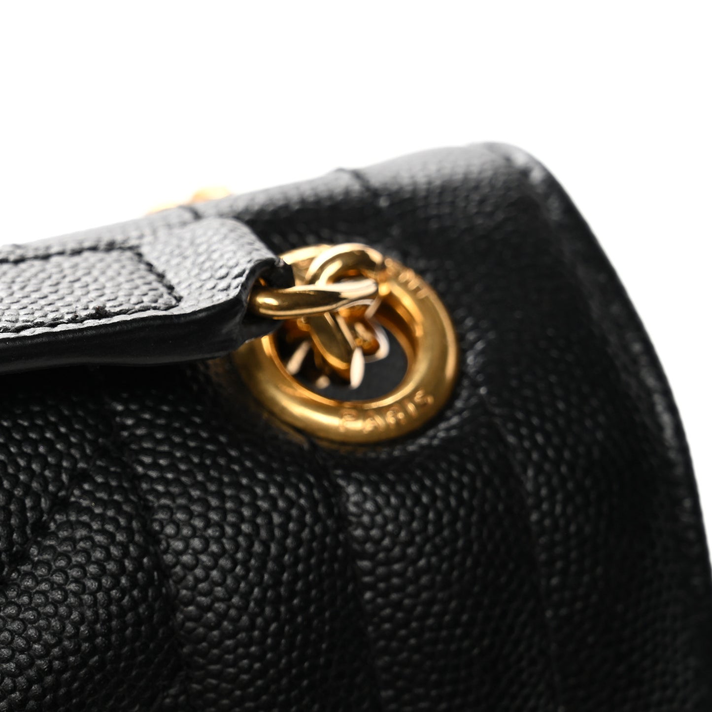 Grain De Poudre Textured Mixed Matelasse Triquilt Medium Monogram Satchel Black