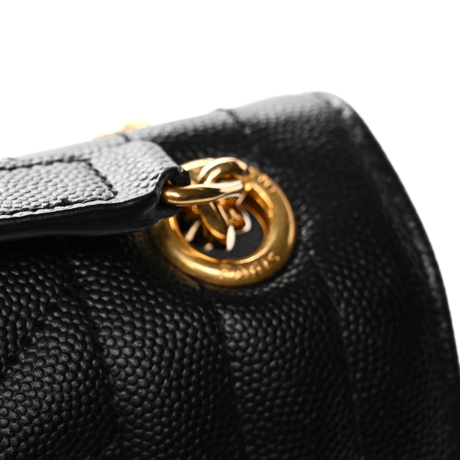 Saint Laurent Grain De Poudre Textured Mixed Matelasse Triquilt Medium Monogram Satchel Black 12 of 12