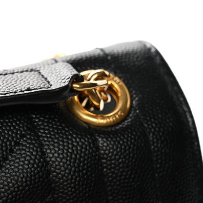 Saint Laurent Grain De Poudre Textured Mixed Matelasse Triquilt Medium Monogram Satchel Black 12 of 12