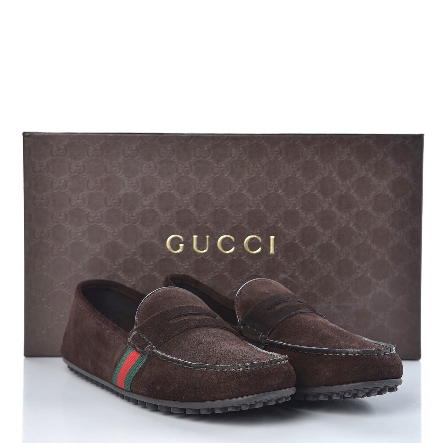 Suede Web Mens Kanye Driver Loafers 9 Cocoa