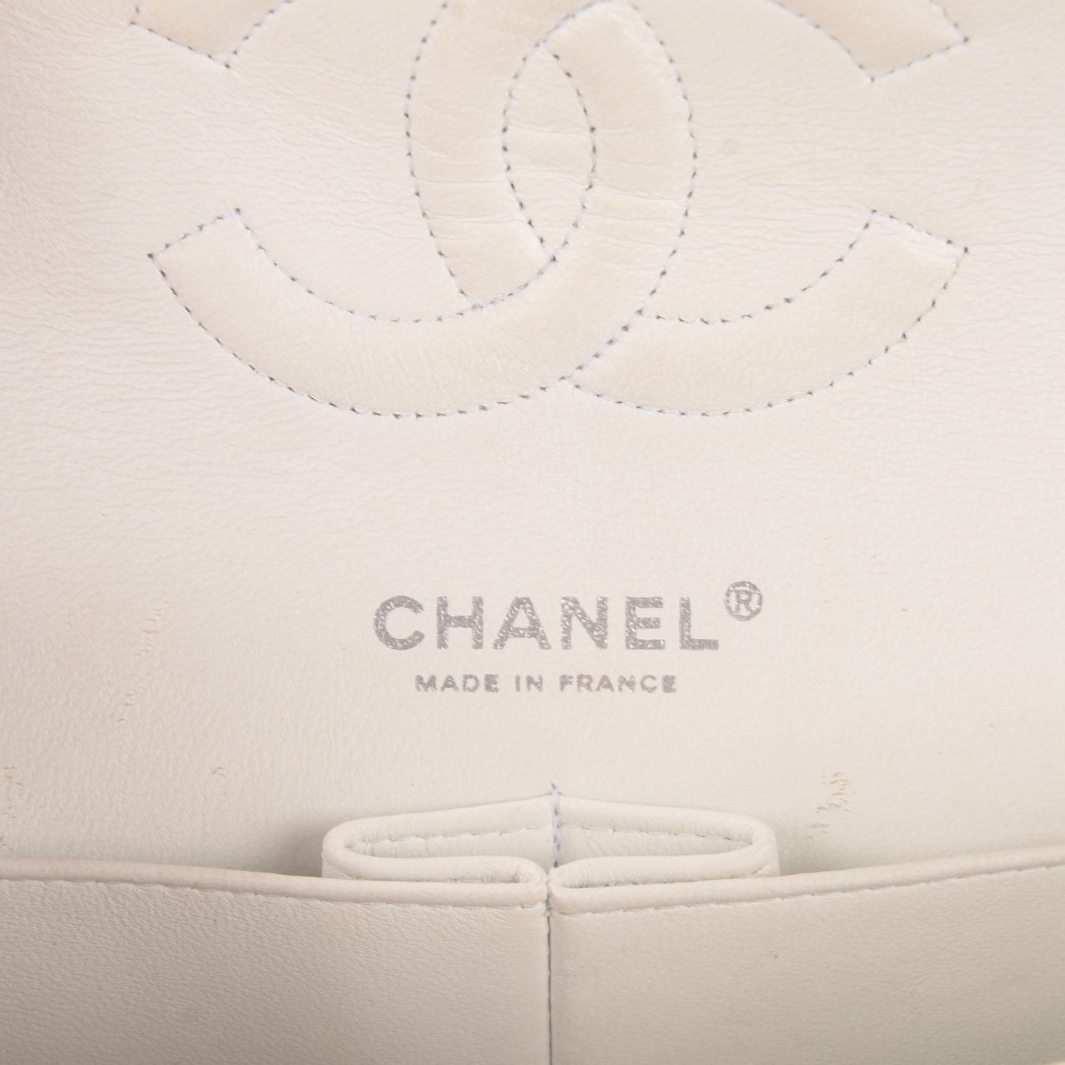Chanel Caviar Quilted Medium Double Flap White 7 of 9