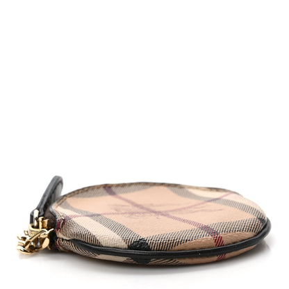 Burberry Haymarket Check Zip Round Coin Purse Black 3 of 5