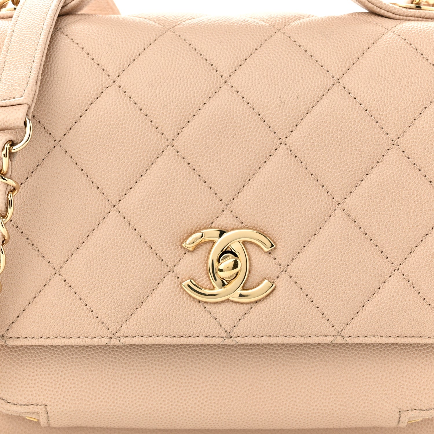 Chanel Caviar Quilted Medium Business Affinity Flap Beige 8 of 10