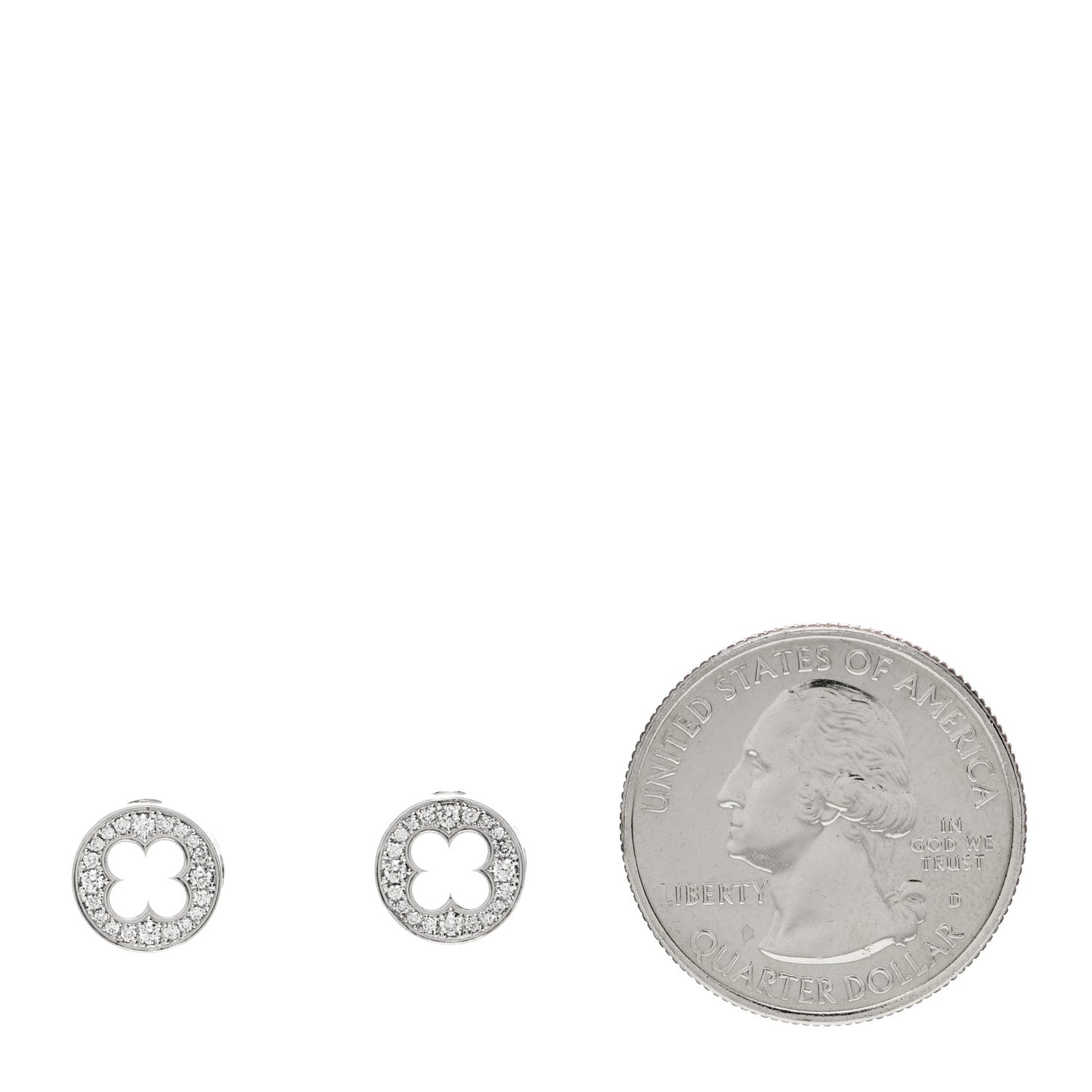 18K White Gold Diamond Empreinte Stud Earrings