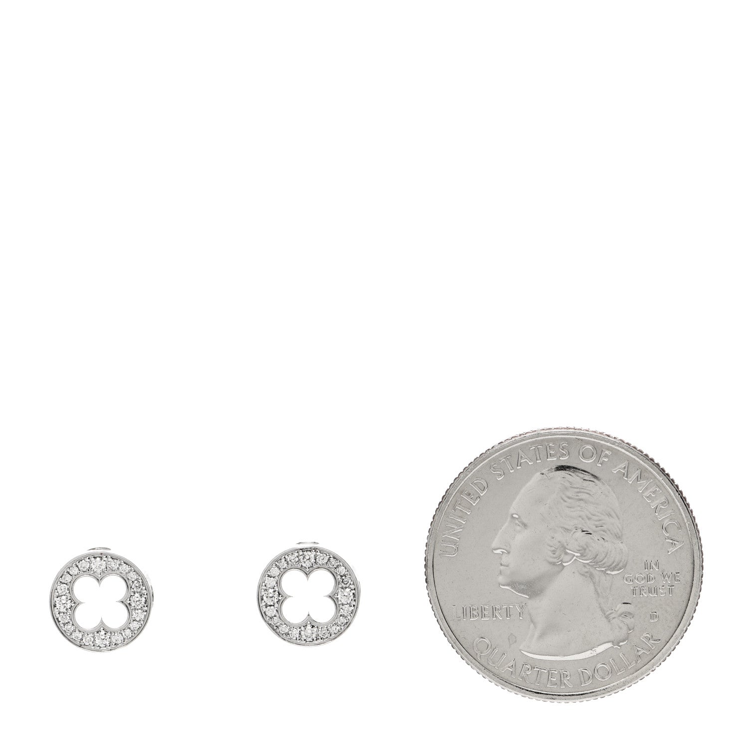 Louis Vuitton 18K White Gold Diamond Empreinte Stud Earrings 2 of 4