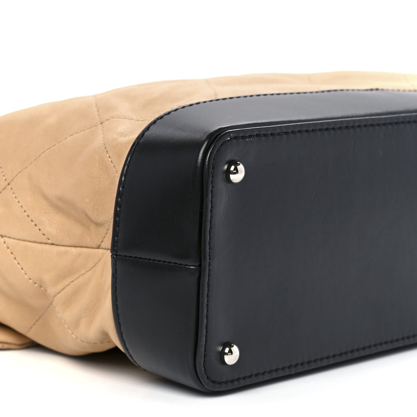 Calfskin Quilted VIP Flap Beige Black