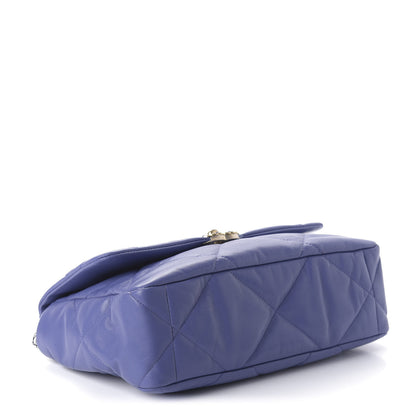 Chanel Goatskin Quilted Large Chanel 19 Flap Purple 4 of 11