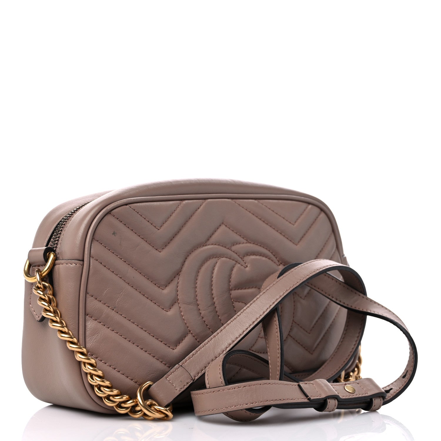 Gucci Calfskin Matelasse Small GG Marmont Chain Shoulder Bag Porcelain Rose 4 of 14