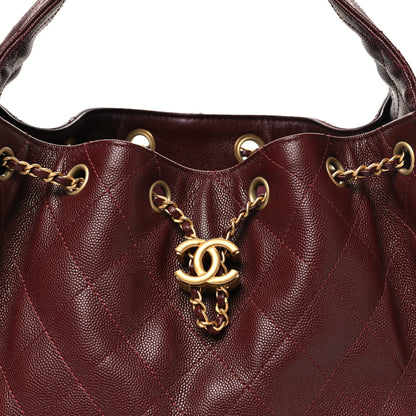 Chanel Caviar Quilted Small Chanel 25 Handbag Burgundy 8 of 12
